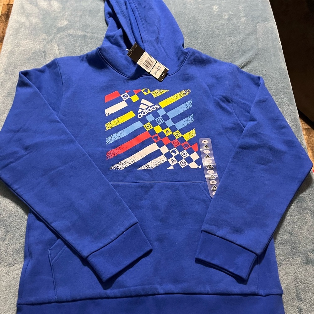 Adidas XL 18/20 Blue Kids Hoodie
